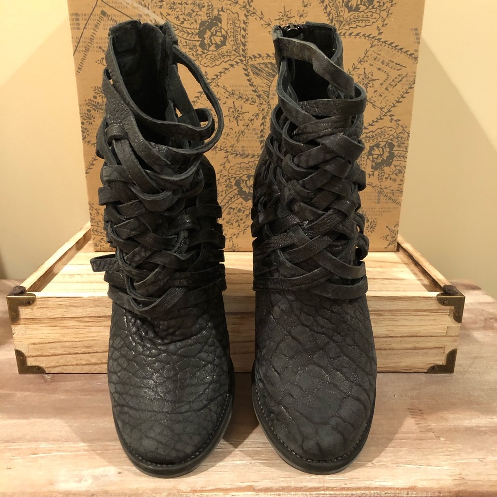 NEW Free People Carrera Bootie Crisscross - Picture 2 of 4